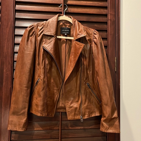 Lucky Brand Women's Tan Leather Jacket - Picture 2 of 6